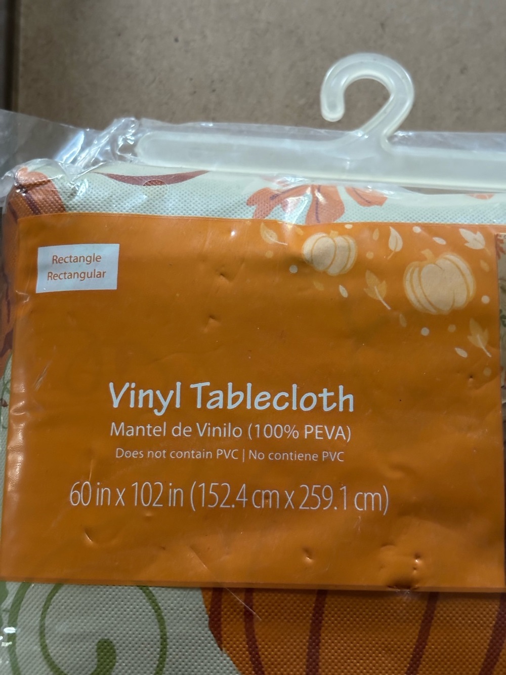 Unbranded Orange Pumpkin Vinyl Tablecloth - Rectangle